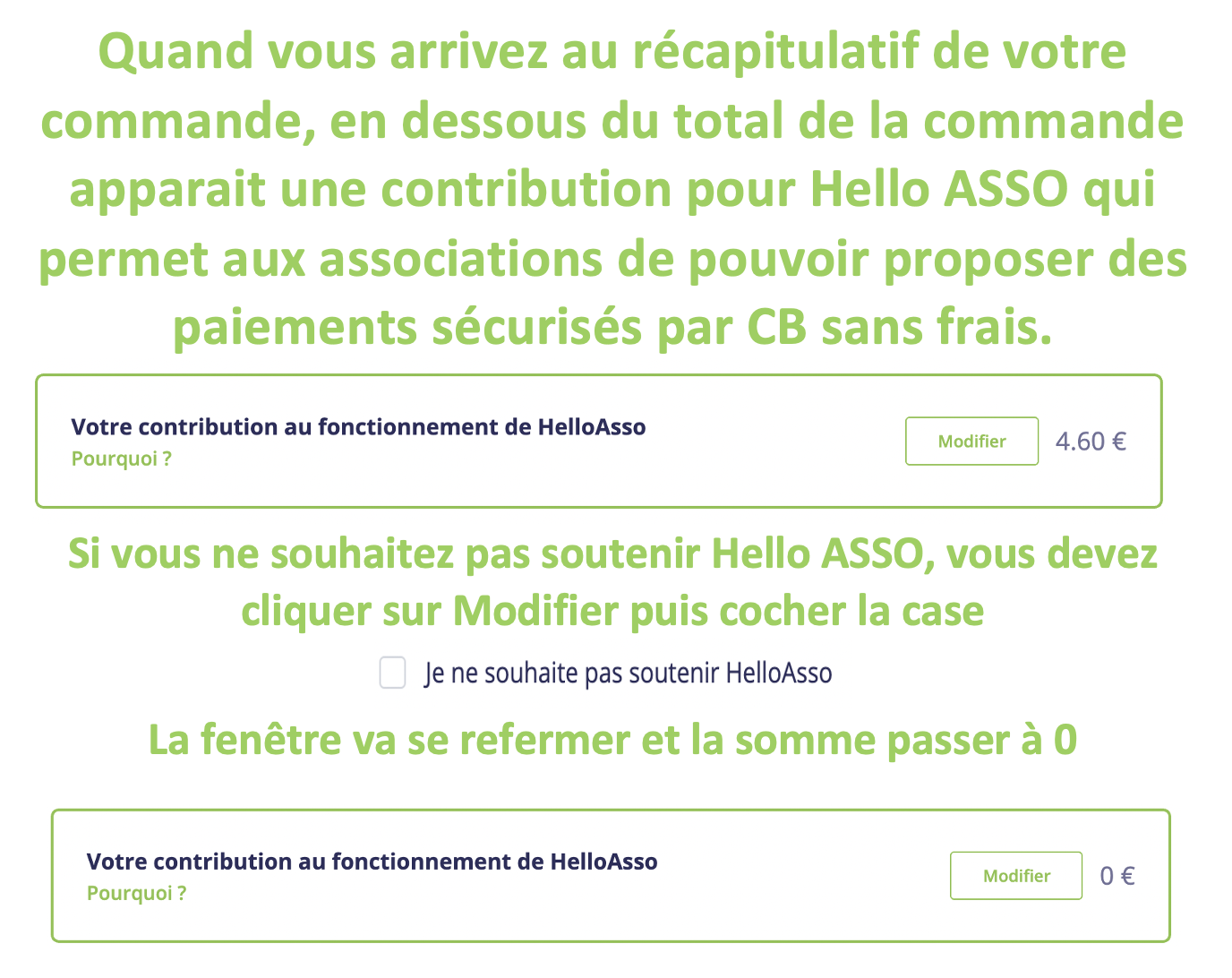 Pas de soutien hello asso